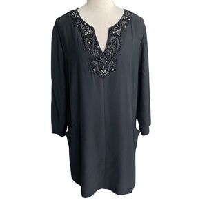 Lafayette 148 New York Black Embellished Tunic